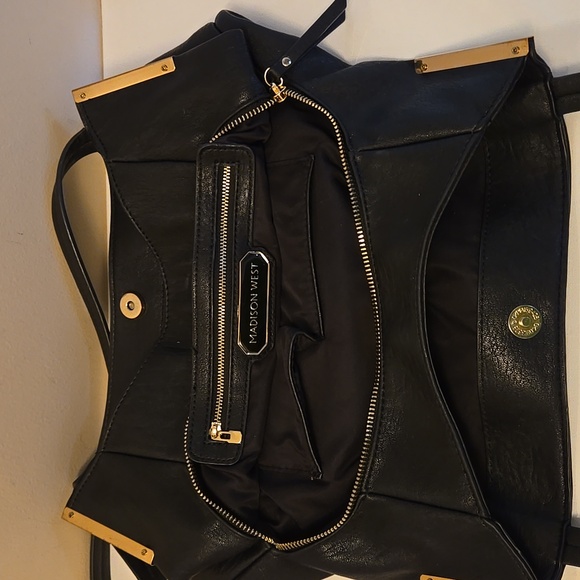 Madison West vegan Leather Shoulder Bag Tote - Picture 4 of 11